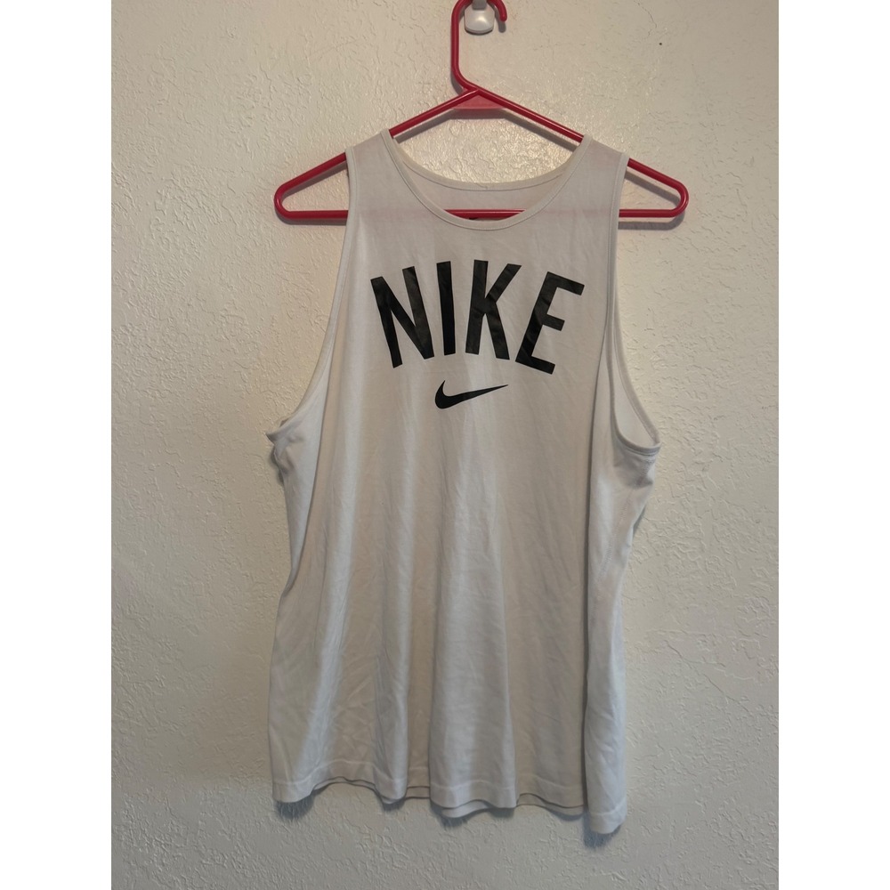 Nike Sportswear Mens Tank Top White Black Logo Graphic 849987-100 L
